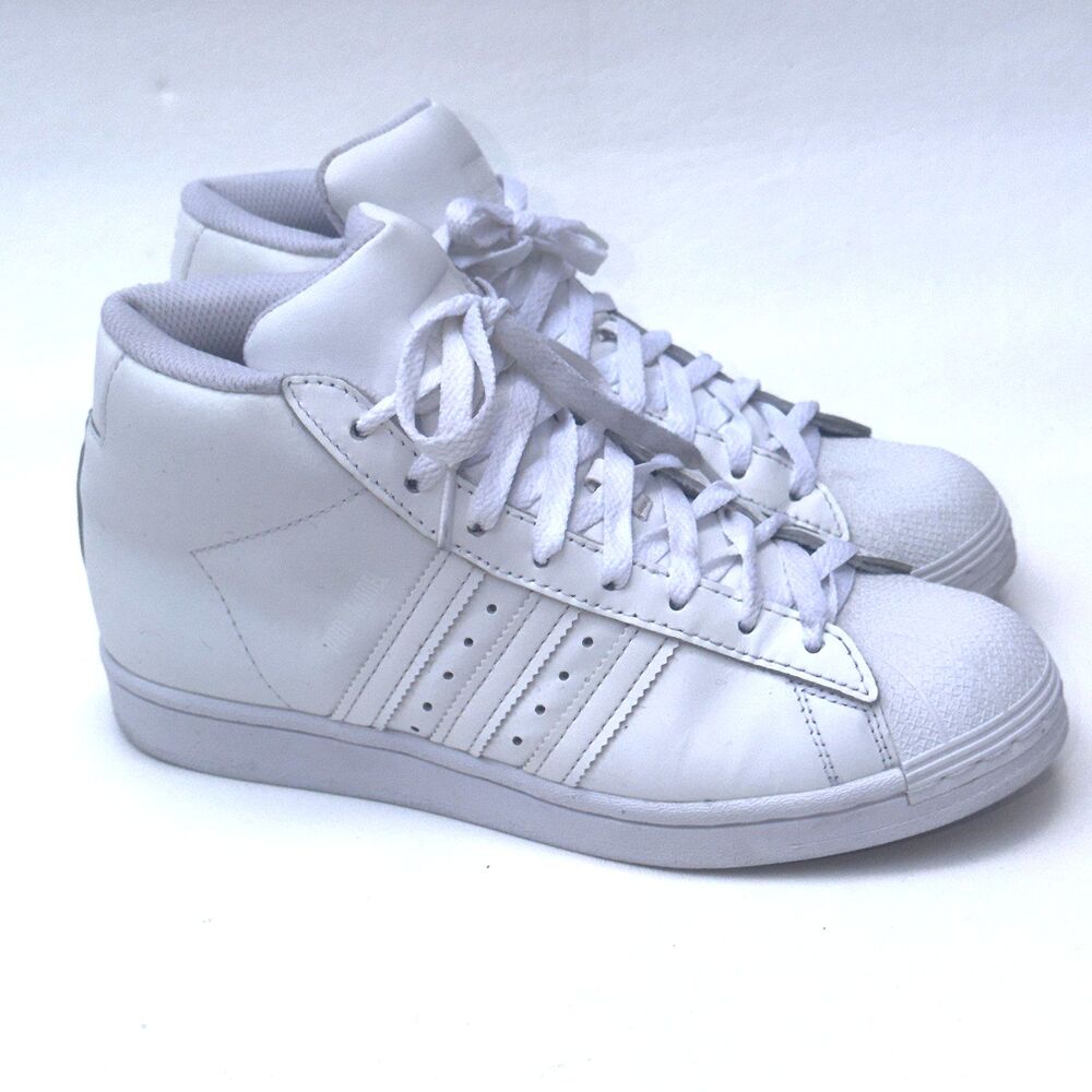 Unisex Youth Big Kids WHITE Sneakers High Top Size 6.5 6 1/2 ADIDAS PRO MODEL J